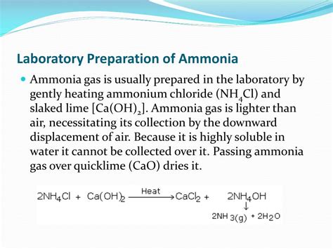 Ammonia Preparation Structure Properties Uses Tests