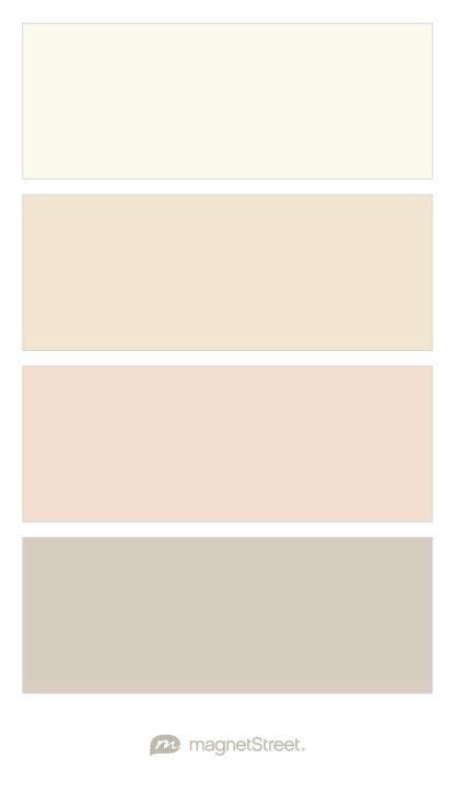 Four Different Shades Of Pink Beige And White With The Words Imagine