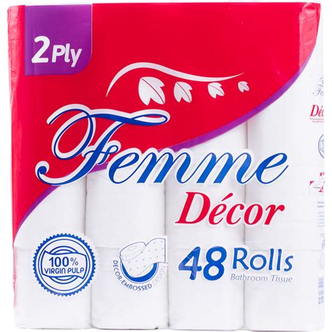 Femme Decor 2 Ply Bathroom Tissue 48s Bathroom Tissue Walter Mart