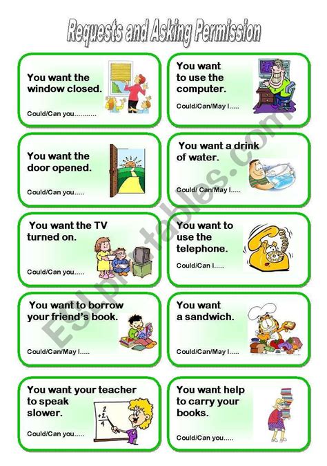 Requests And Asking Permission Esl Worksheet By Carriekitten