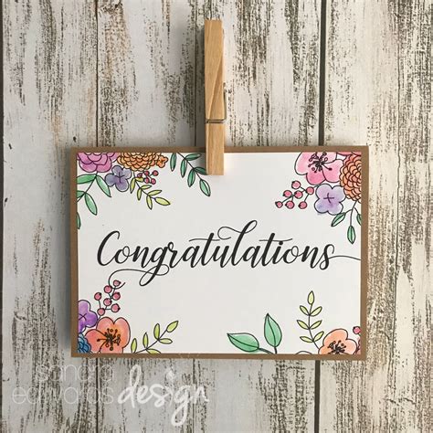 Congratulations Greeting Card Floral Excited To Share This Item Fro