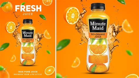 Photoshop Tutorial Orange Juice Advertising Poster Design Youtube