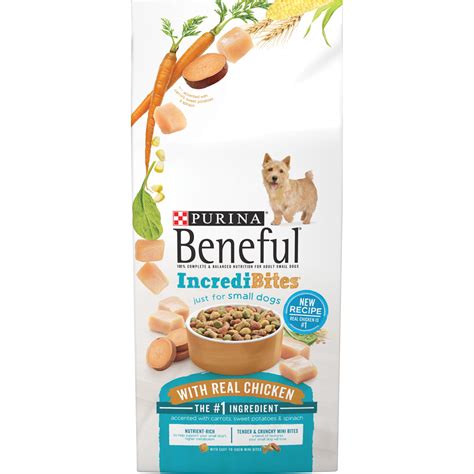 This recipe includes peas and sweet potatoes to provide fiber and energy that is easy to digest. Beneful IncrediBites for Small Dogs With Real Chicken Dog ...