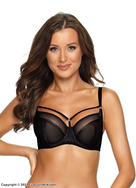 Soft Cup Bra Straps Over Bust Mesh Inlay B To L Cup