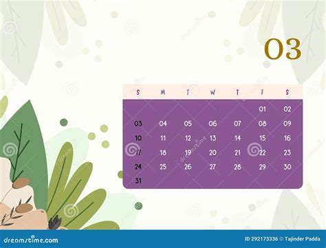 March 2024 Calendar Aesthetic Green 2024 Printable Wall Calendar Stock