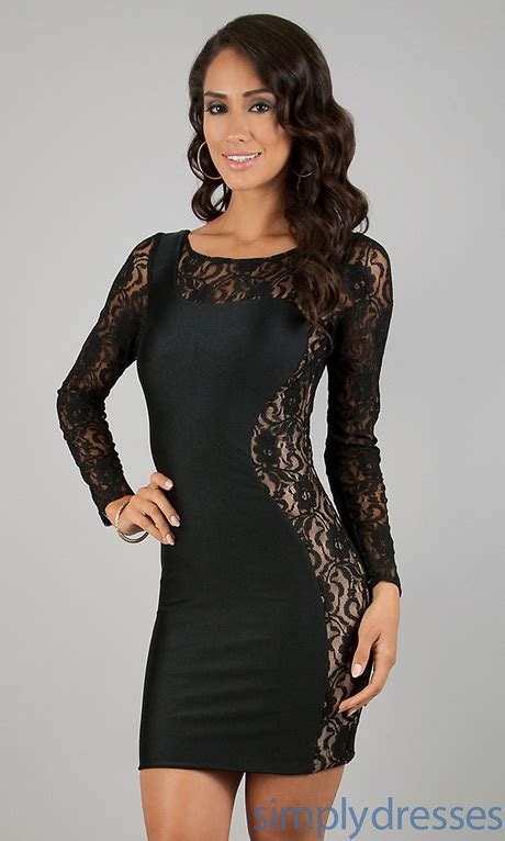 Long Sleeve Black Cocktail Dress