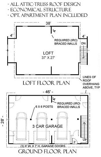 Free Garage Floor Plans With Loft Flooring Site