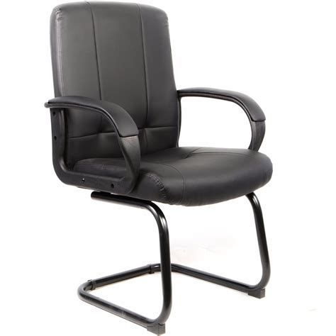 Barton Leather Black Reception Chair Executive Guest Visitor Office