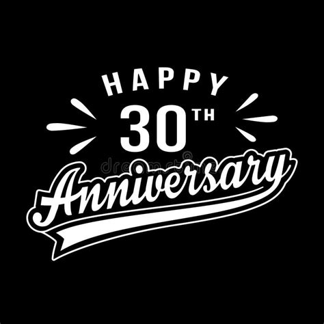 Happy 30th Anniversary 30 Years Anniversary Design Template Stock