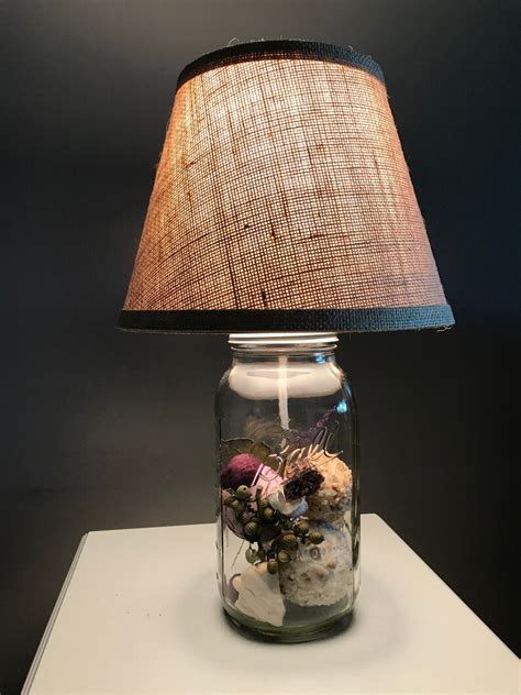 Mason Jar Lamp Distressed Lamp Table Lamp Rustic Accent Etsy