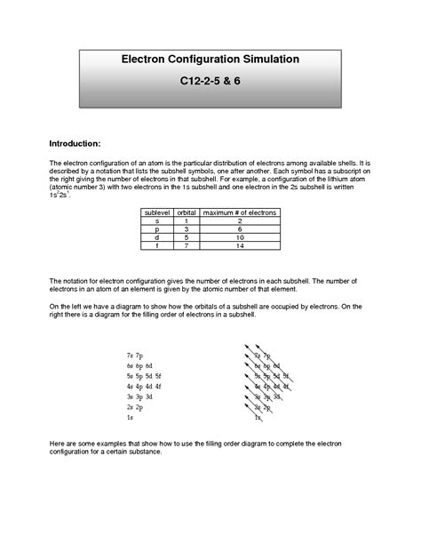 Electron configuration elements answer key student exploration electron configuration answers electron configuration simulation element builder answer key gizmo explore learning electron configuration answer key gizmo. 9 Best Images of Electron Configuration Practice Worksheet Answers - Chemistry Stoichiometry ...