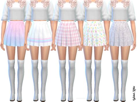 Kawaii Pleated Skirts By Wickedkittie At Tsr Sims 4 Updates
