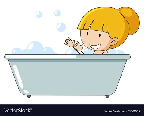A Girl Taking A Bath Royalty Free Vector Image