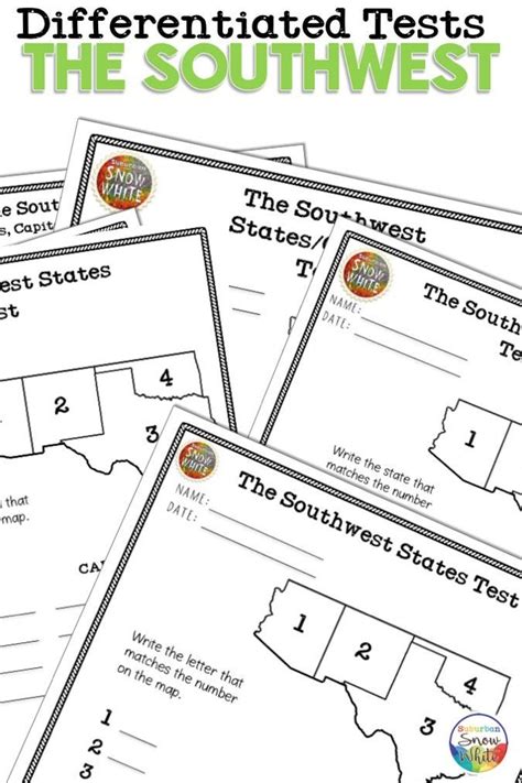 These Southwest Region Activities And Map Quiz Choices Help Students