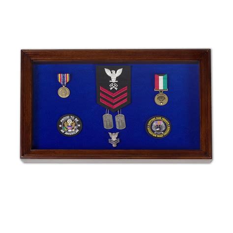 Military Medal Display Case Large Solid Mahogany