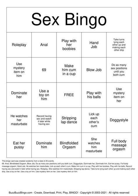 Sexy Bingo Bingo Cards To Download Print And Customize