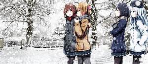Snow, Anime, Girls, White, Kantai, Collection, Akatsuki