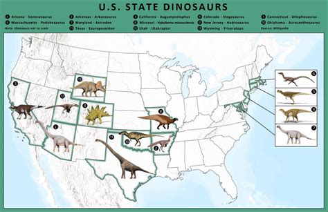 Us Map Of Dinosaur Fossils