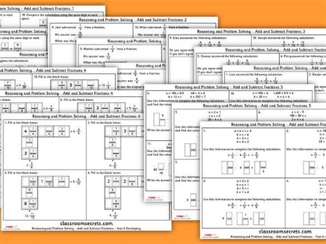 Year Fractions Reasoning And Problem Solving