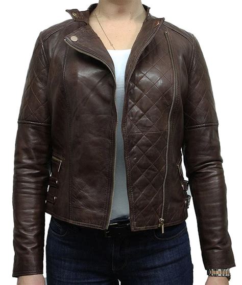 Dkny men s classic asymmetrical faux leather motorcycle jacket, black, medium product description & features: Womens Classic Style Dark Brown Motorcycle Leather Jacket