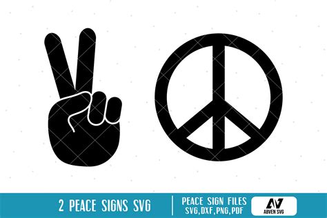 Wall Décor Eps Peace Hand Signs Png Files Included Instant Digital