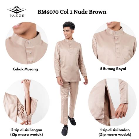 Pazze Baju Melayu Modern Set Tunang Nikah Slim Fit Satin