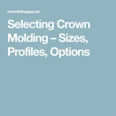 Some cabinet moldings can be stacked for a dramatic look. Crown Molding Ideas, Sizes, Profiles and Options (With ...