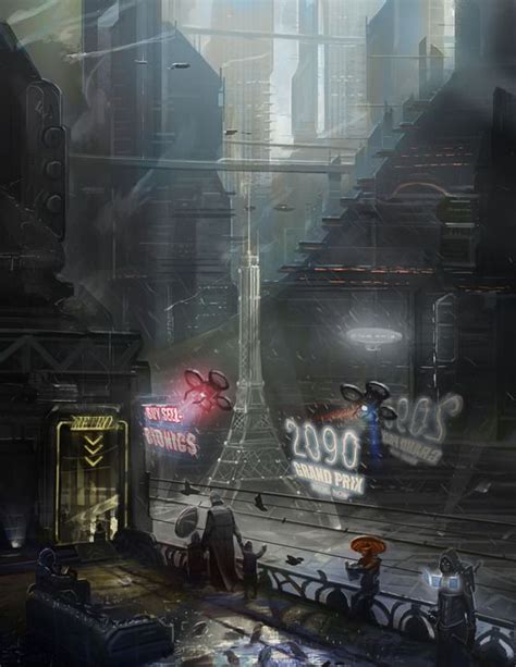 Cyberpunk Atmosphere Matte Painting Urban Fantasy Sci Fi Fantasy