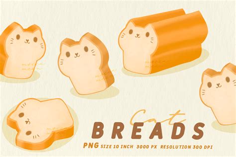 Cute Cat Butter Milk Bread Loaf Graphic By Moccameen · Creative Fabrica