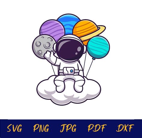 Space Svg Cute Space Astronaut Svg Astronaut Png Cut Files For