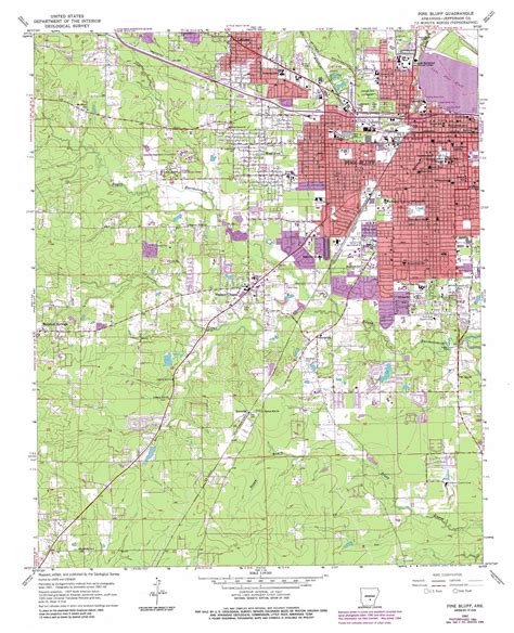 Pine Bluff Topographic Map Ar Usgs Topo Quad 34092b1