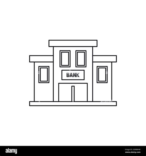 Bank Building Icon Outline Style Stock Vector Image And Art Alamy