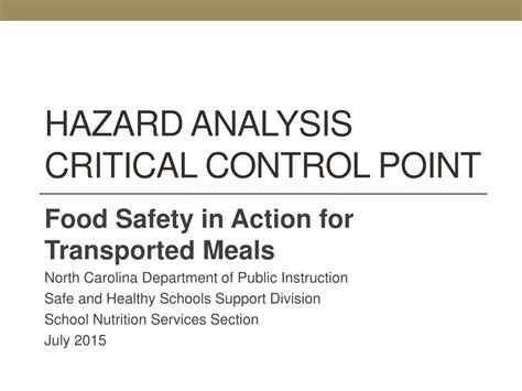 Ppt Hazard Analysis Critical Control Point Powerpoint Presentation