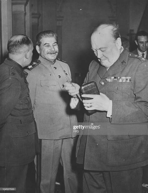 Winston Churchill And Joseph Stalin At The Yalta Conference February 2