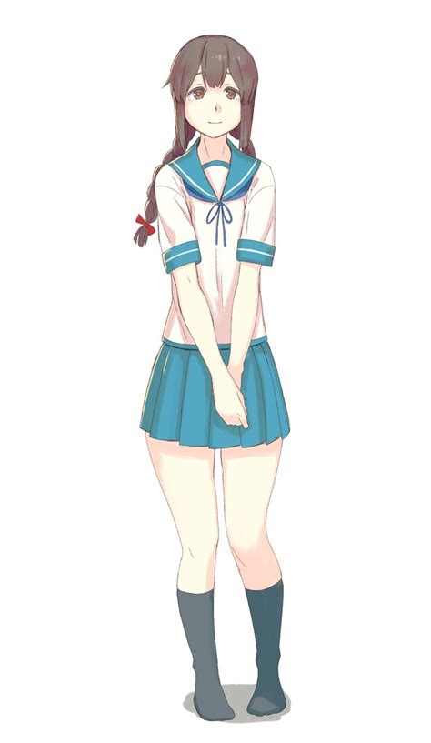 Safebooru 1girl Bangs Black Legwear Blue Neckwear Blue Ribbon Blue Sailor Collar Blue Skirt