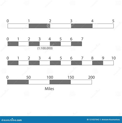 Ejemplo Del Vector De Las Escalas De Mapa Ilustración Del Vector