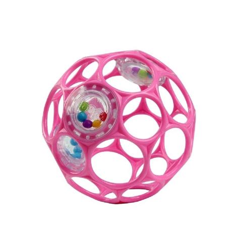 Oball Rattle Easy Grasp Ball Pink Interactive Toys Baby Bunting Au