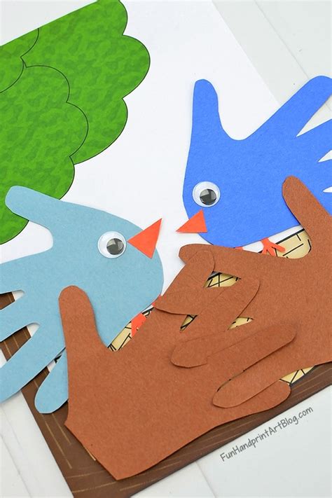 Easy Baby Blue Bird Craft With Template Fun Handprint Art
