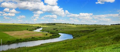 Panoramic View Of Valley Of River Upa In Tula Regionrussiapeaceful