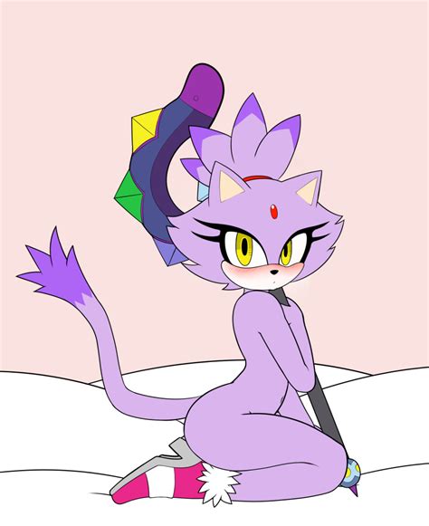 Rule 34 Blaze The Cat Blush Blushing At Viewer Jeweled Scepter Scepter Sonic Series Sonic