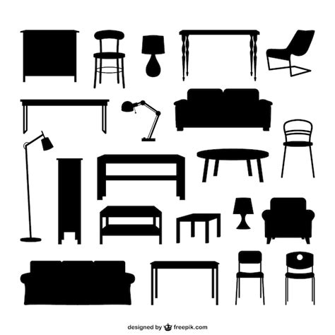 Furniture Silhouettes Free Vector