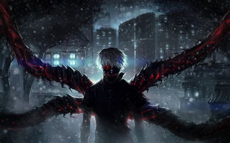 Kaneki's appearance is relatively the same to his counterpart, except has a more muscular build, and instead of a leather mask with an eyepatch. Wallpaper : mask, Kaneki Ken, Tokyo Ghoul, darkness ...