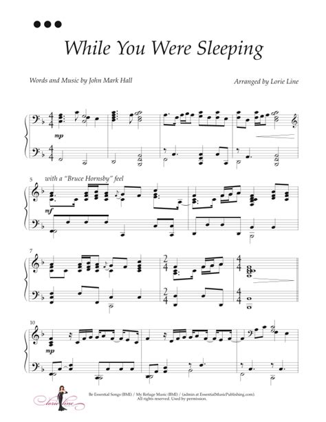 While You Were Sleeping Sheet Music Casting Crowns Piano Solo