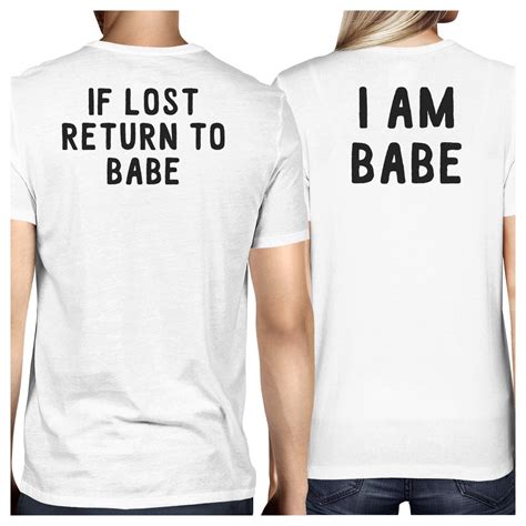 if lost return to babe and i am babe matching couple white shirts 708828831362 ebay
