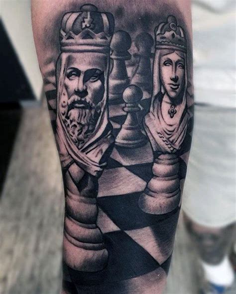 60 King Chess Piece Tattoo Designs For Men Powerful Ink Ideas Chess