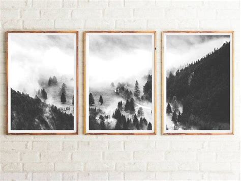 Set Of 3 Prints Forest Print Black And White Woodland Nature Prints