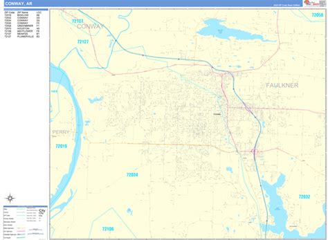 Conway Arkansas 5 Digit Zip Code Maps Basic