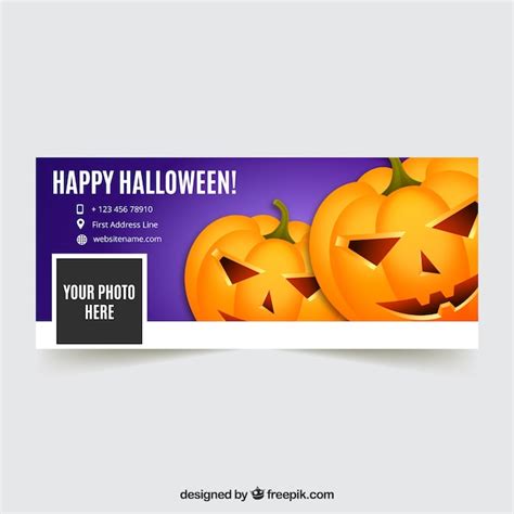 Free Vector Happy Halloween Cover With Pumpkins
