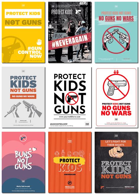 Protect Kids Not Guns Poster Templates
