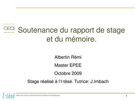 Ppt Soutenance Du Rapport De Stage Et Du Mémoire Powerpoint